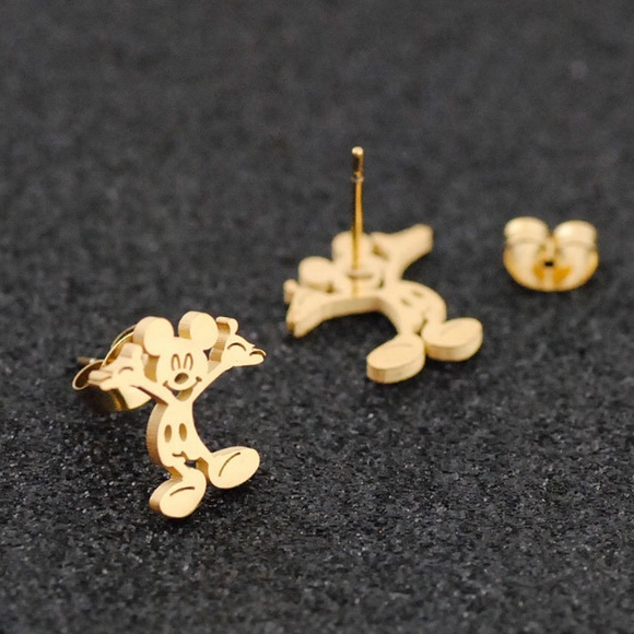3/$30 Gold Mickey Mouse Stud Earrings - Picture 4 of 5